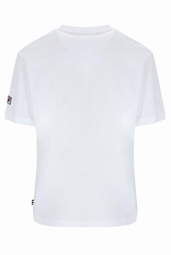 White Fila Tennis Player Graphic Men T-shirts | 1086EZDHK