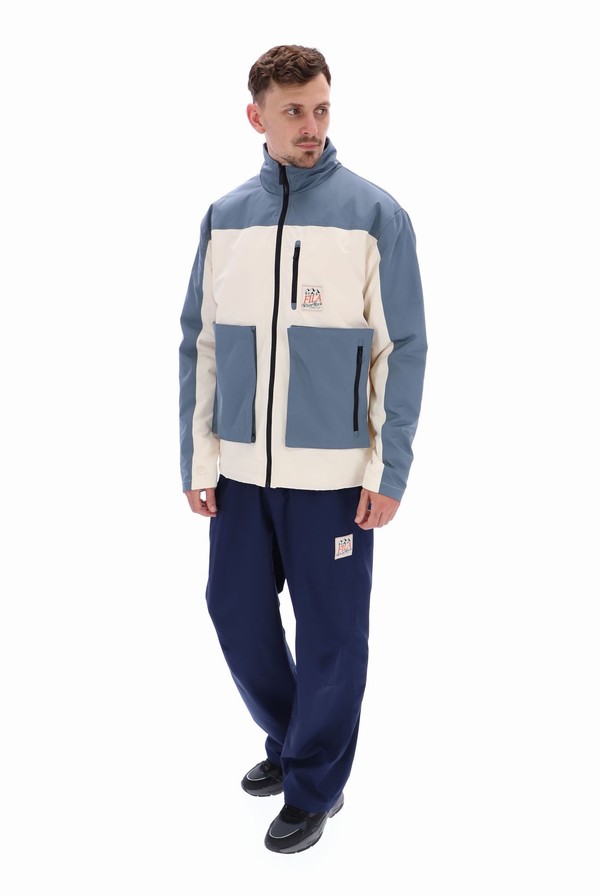 White Fila Woody Double Layered Men Jackets | 2407RFYOZ