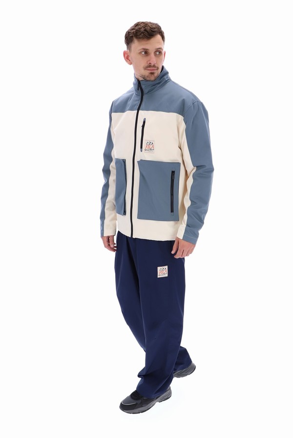 White Fila Woody Double Layered Men Jackets | 2407RFYOZ