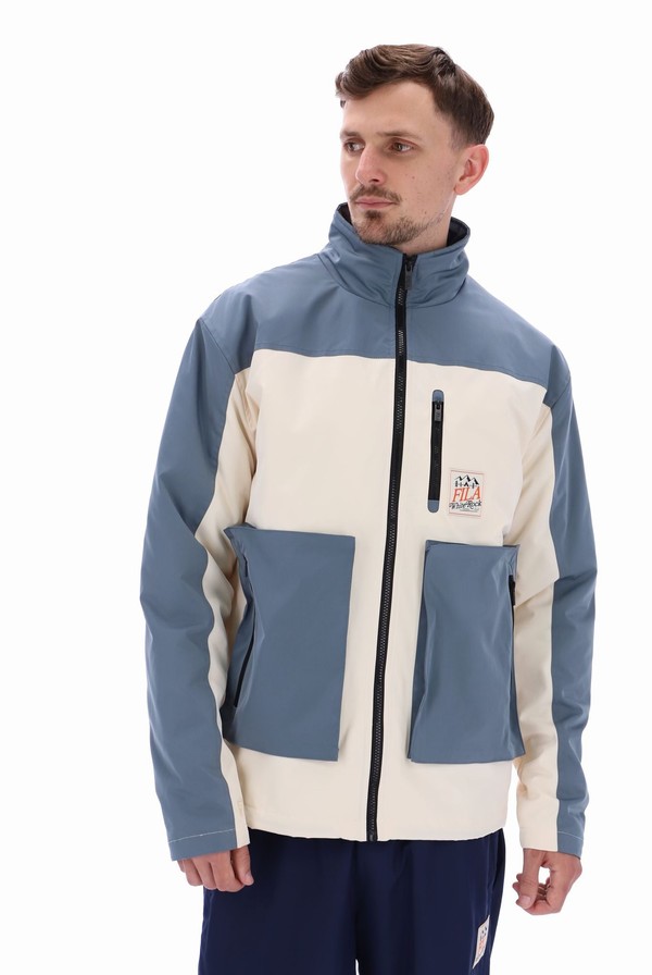 White Fila Woody Double Layered Men Jackets | 2407RFYOZ