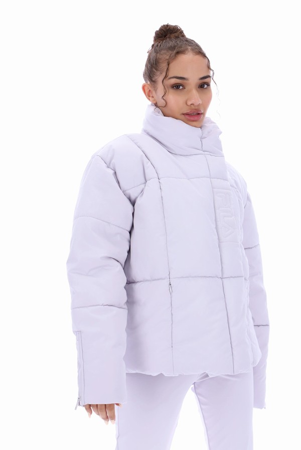 White Fila Zalikah Crop Puffer Women Jackets | 2415JKHFW