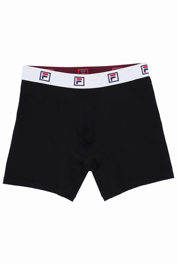 White / Black Fila 2 Pack Mid-Rise Trunk Men Underwear | 9632UYKRV