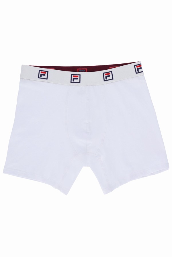 White / Black Fila 2 Pack Mid-Rise Trunk Men Underwear | 9632UYKRV