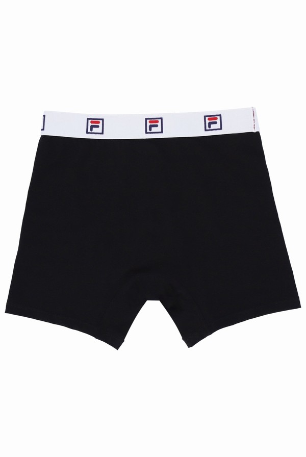 White / Black Fila 2 Pack Mid-Rise Trunk Men Underwear | 9632UYKRV