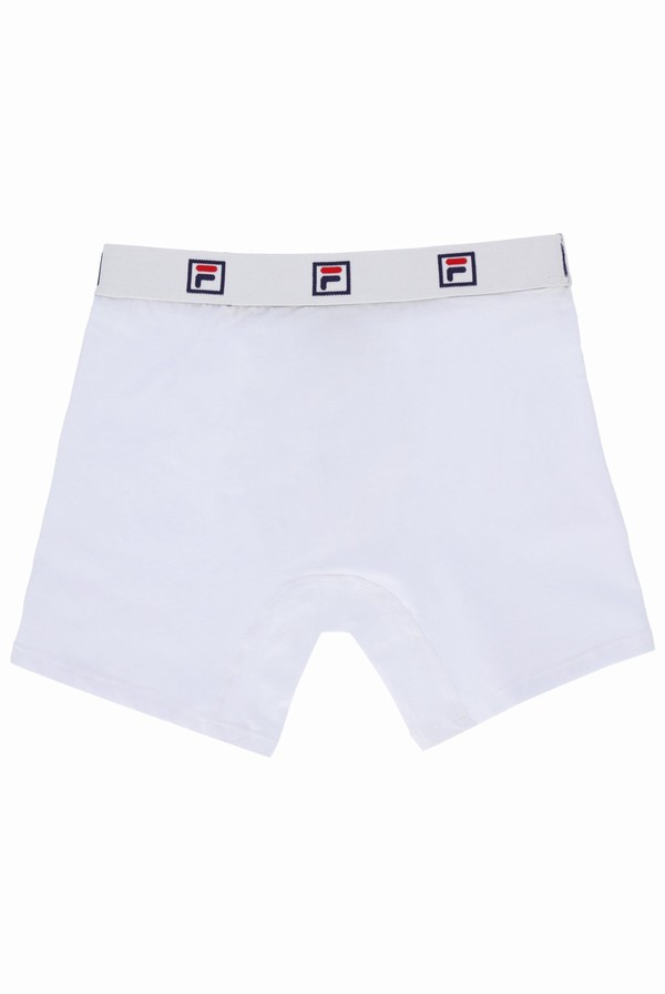 White / Black Fila 2 Pack Mid-Rise Trunk Men Underwear | 9632UYKRV