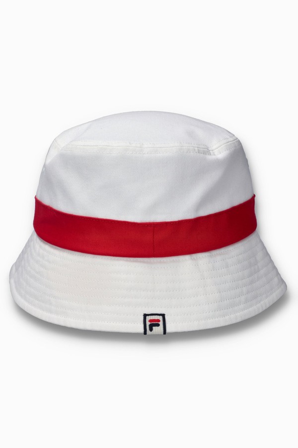 White / Blue Fila Tabbs Bucket Women Hats | 5418SDOGT