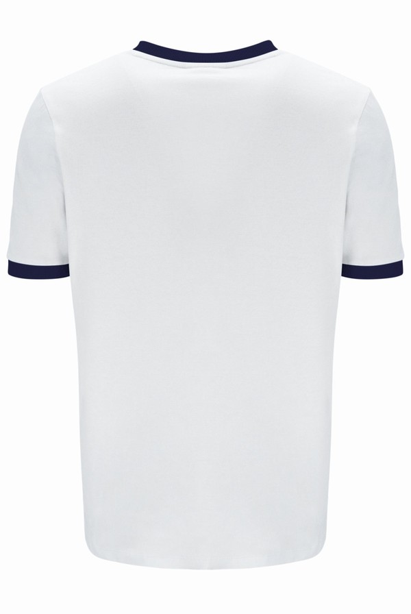 White / Navy Fila Marconi Essential Ringer Men T-shirts | 8590PIBCQ