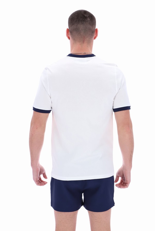 White / Navy Fila Marconi Essential Ringer Men T-shirts | 8590PIBCQ