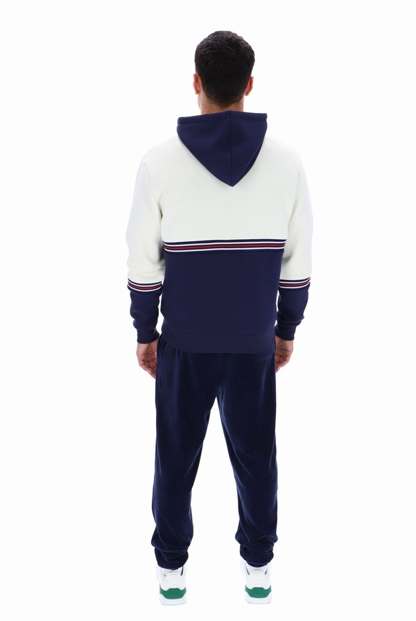 White / Navy Fila Ralph Colour Block Men Hoodie | 7235JPMGQ