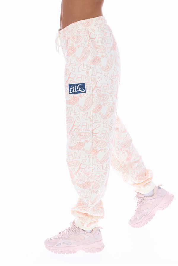 White / Pink Fila Dannielle Loose Women Co-ords | 9417IDZYQ