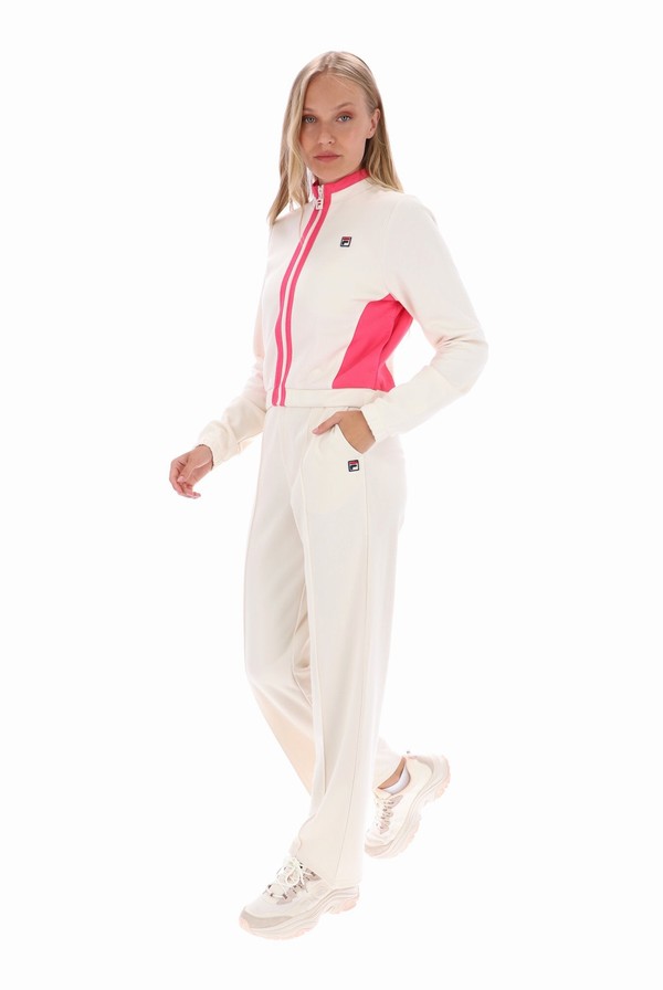 White / Pink Fila Grason Colour Block Women Co-ords | 5740FYZVB