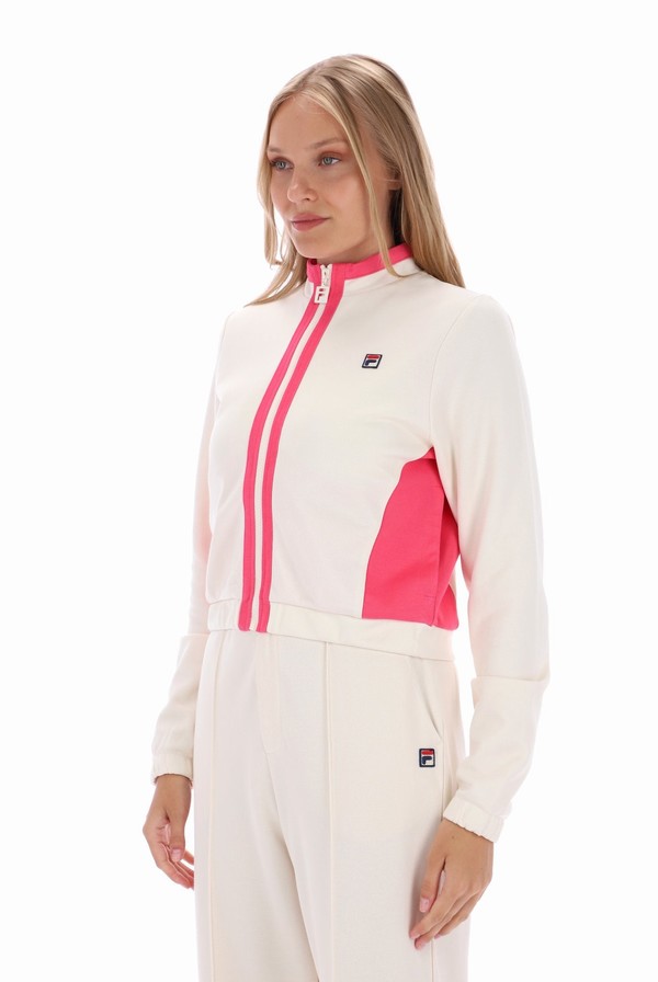 White / Pink Fila Grason Colour Block Women Co-ords | 5740FYZVB