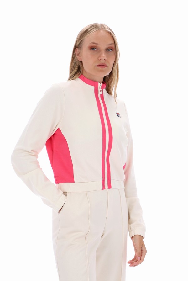 White / Pink Fila Grason Colour Block Women Co-ords | 5740FYZVB