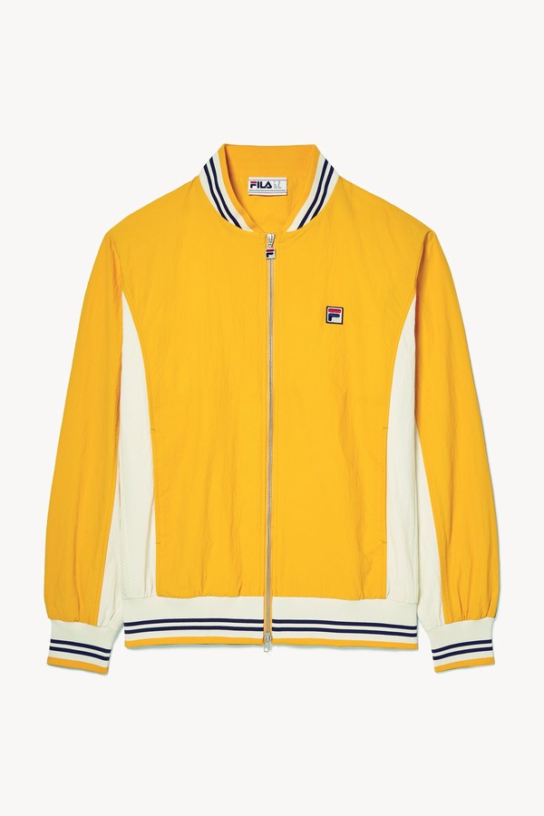 Yellow Fila Crinkled Settanta Men Jackets | 3785JEBYN