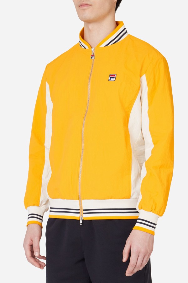 Yellow Fila Crinkled Settanta Men Jackets | 3785JEBYN