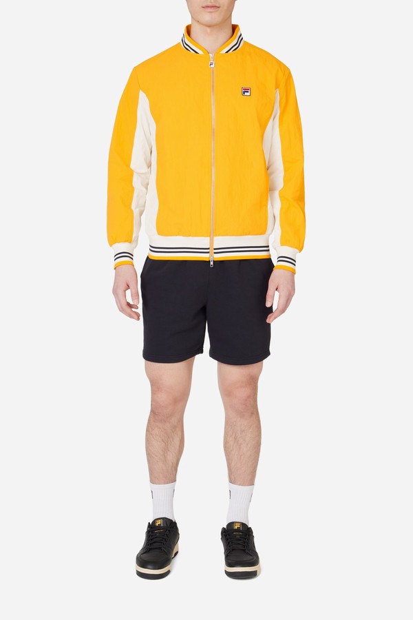 Yellow Fila Crinkled Settanta Men Jackets | 3785JEBYN