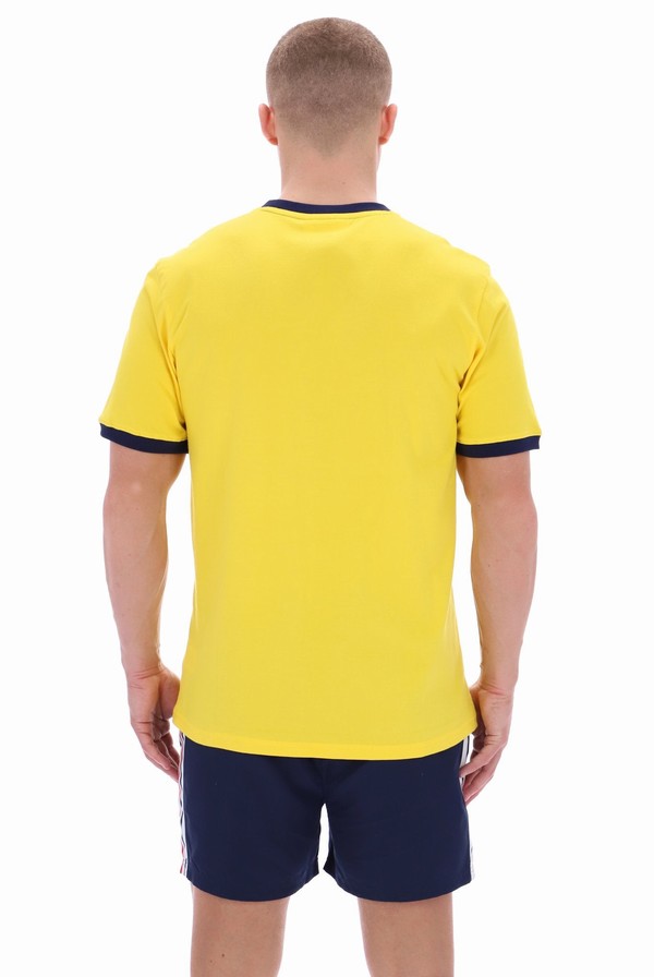 Yellow Fila Joey Jaquard Men T-shirts | 4317JULMQ