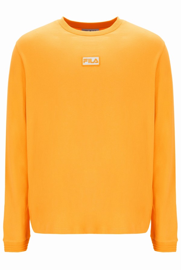 Yellow Fila Oakly Long Sleeve Men T-shirts | 2963PEWJU