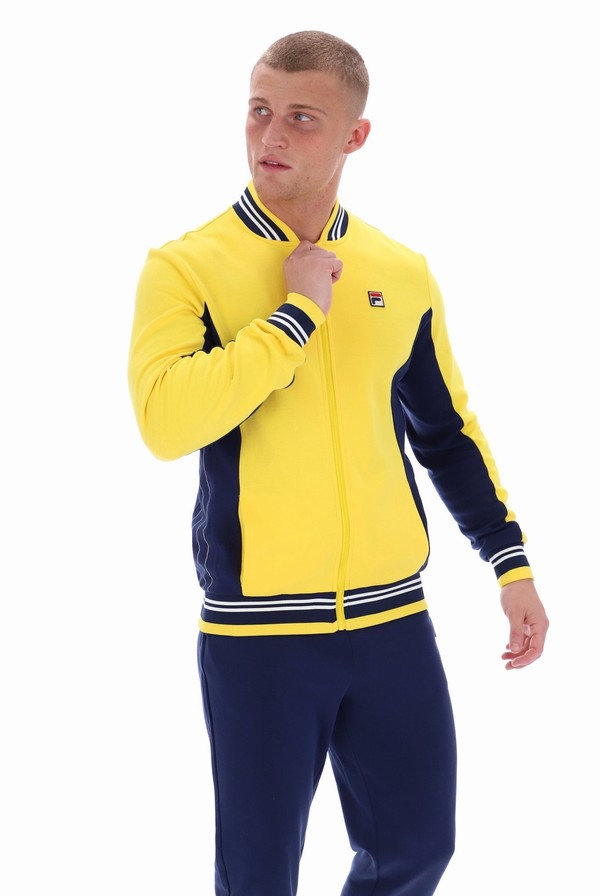 Yellow Fila Settanta Baseball Men Track Top | 0623SRAEH