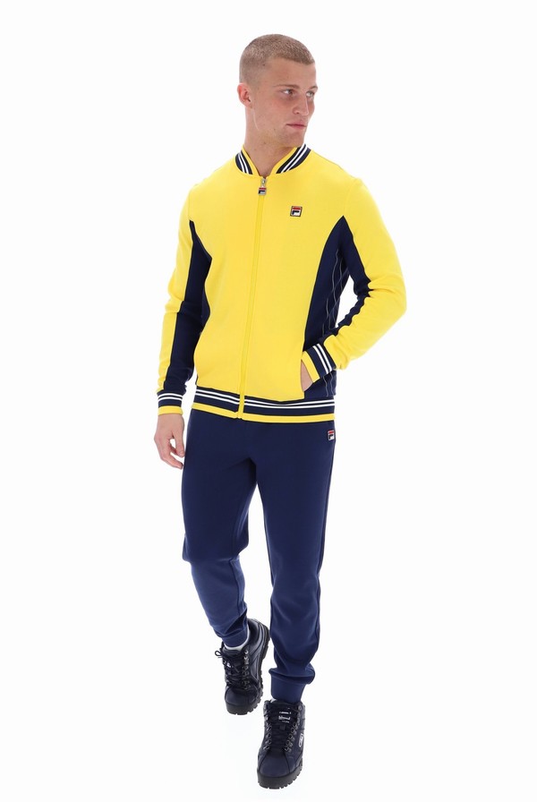 Yellow Fila Settanta Baseball Men Track Top | 0623SRAEH