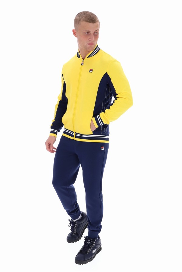 Yellow Fila Settanta Baseball Men Track Top | 0623SRAEH