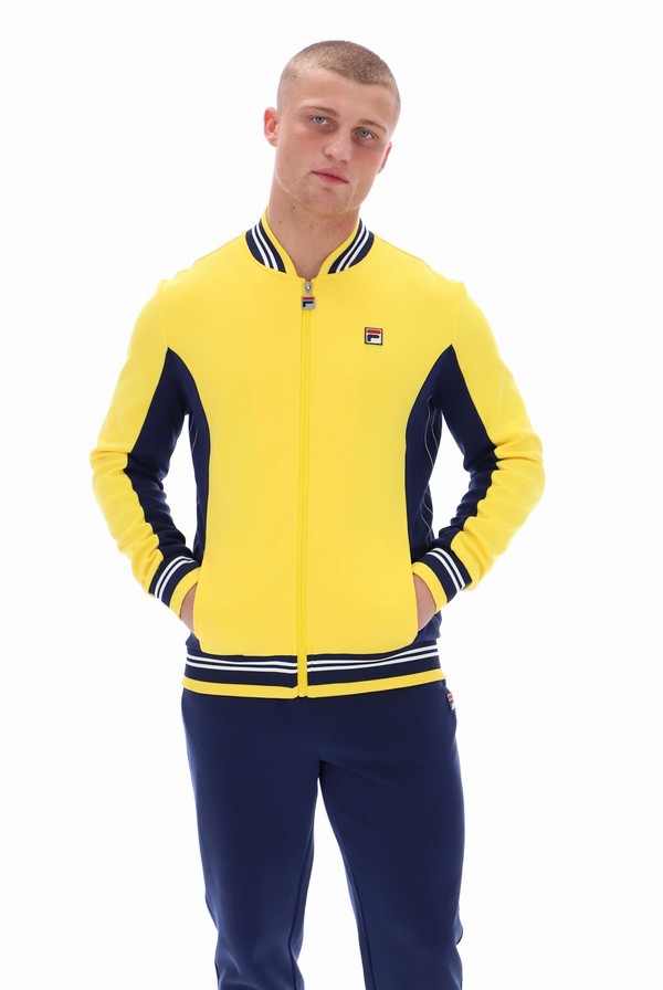 Yellow Fila Settanta Baseball Men Track Top | 0623SRAEH