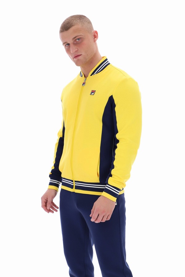 Yellow Fila Settanta Baseball Men Track Top | 0623SRAEH