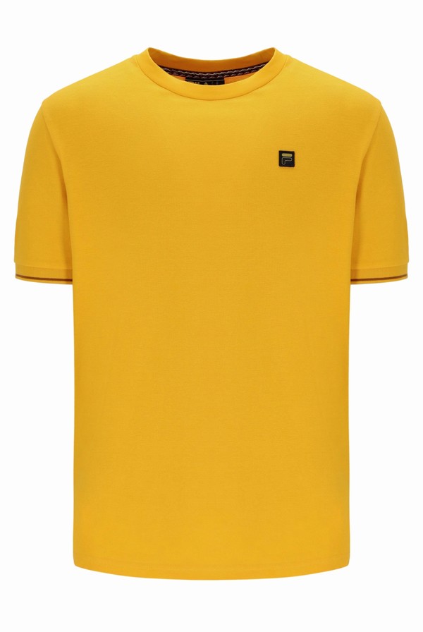 Yellow Fila Taddeo Men T-shirts | 4038MHPIX