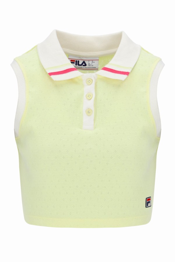 Yellow Fila Tyson Cropped Women Co-ords | 3270LOVCJ