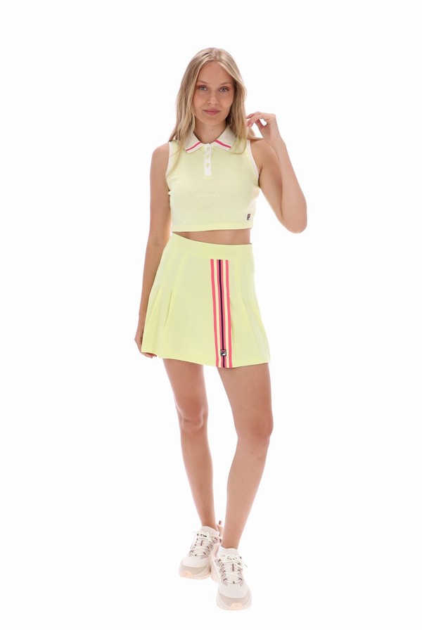 Yellow Fila Tyson Cropped Women Co-ords | 3270LOVCJ