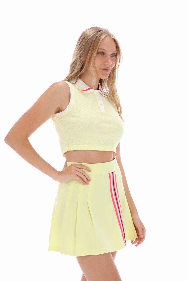 Yellow Fila Tyson Cropped Women Co-ords | 3270LOVCJ